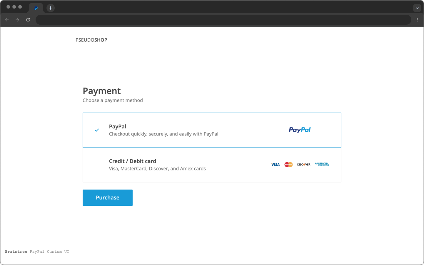 Shaun Crittenden Braintree PayPal Pseudo Shop integration design development